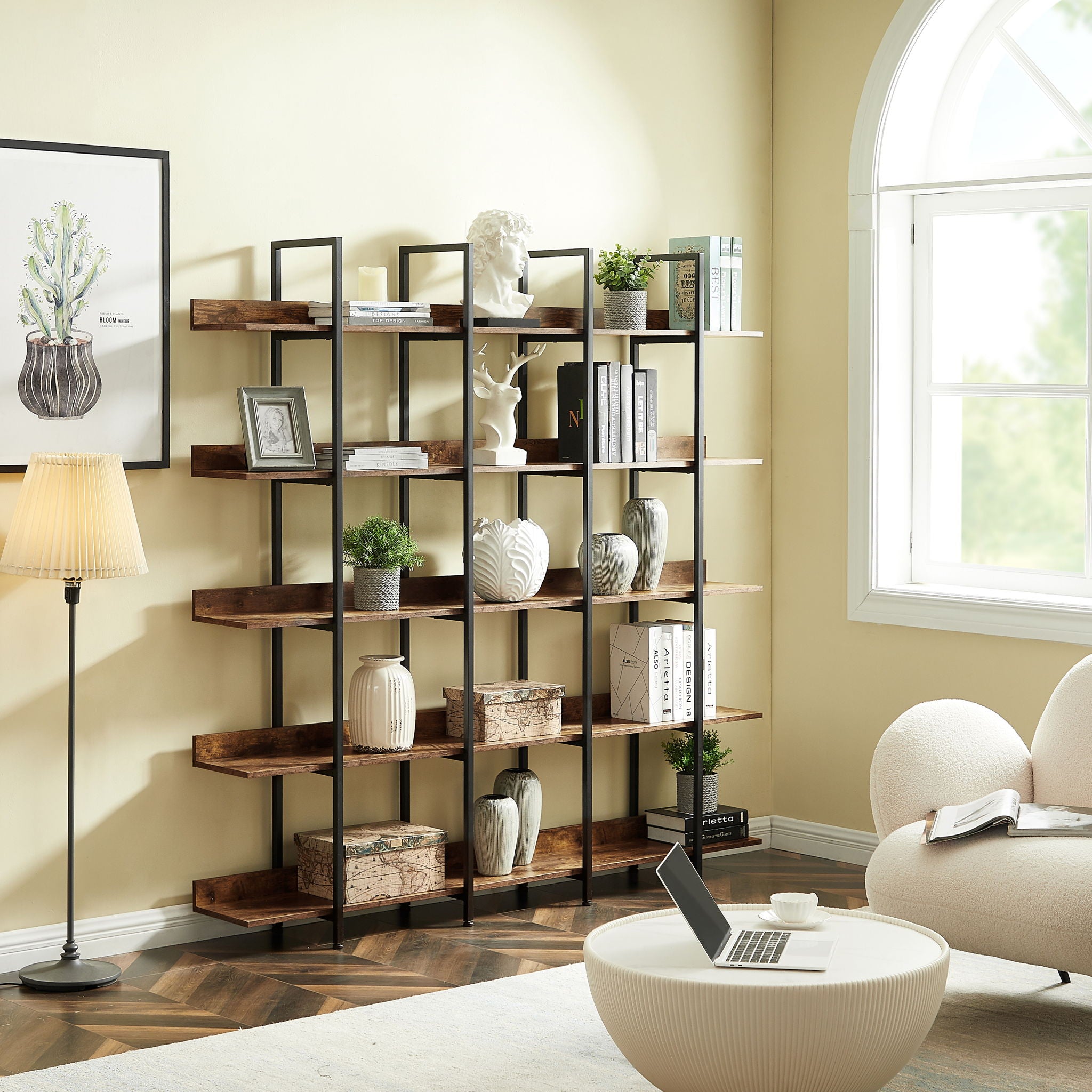Vintage Industrial 5 Tier Bookcase