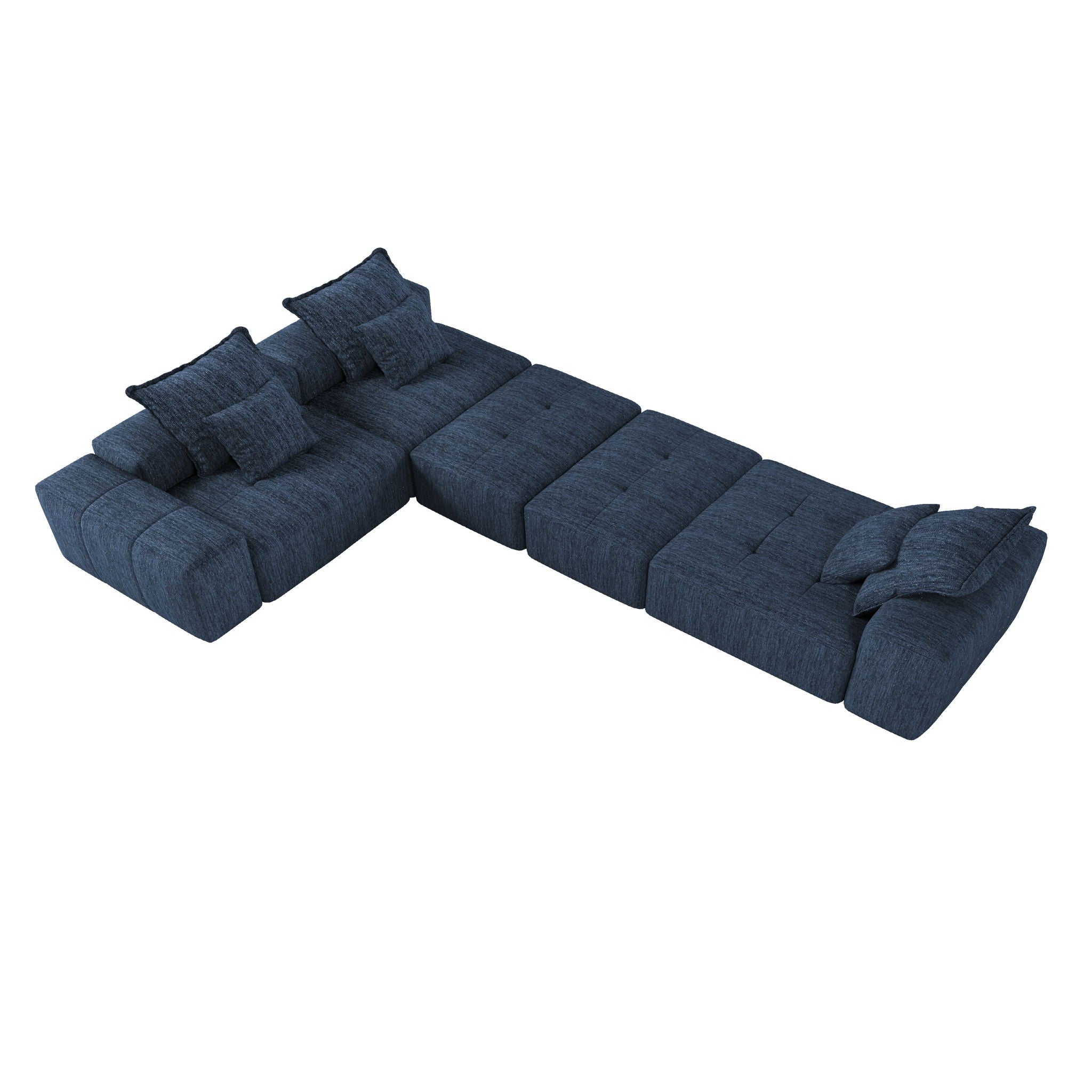 Modern Oversized Diy Combination Modular Sectional Sofa & Pillows