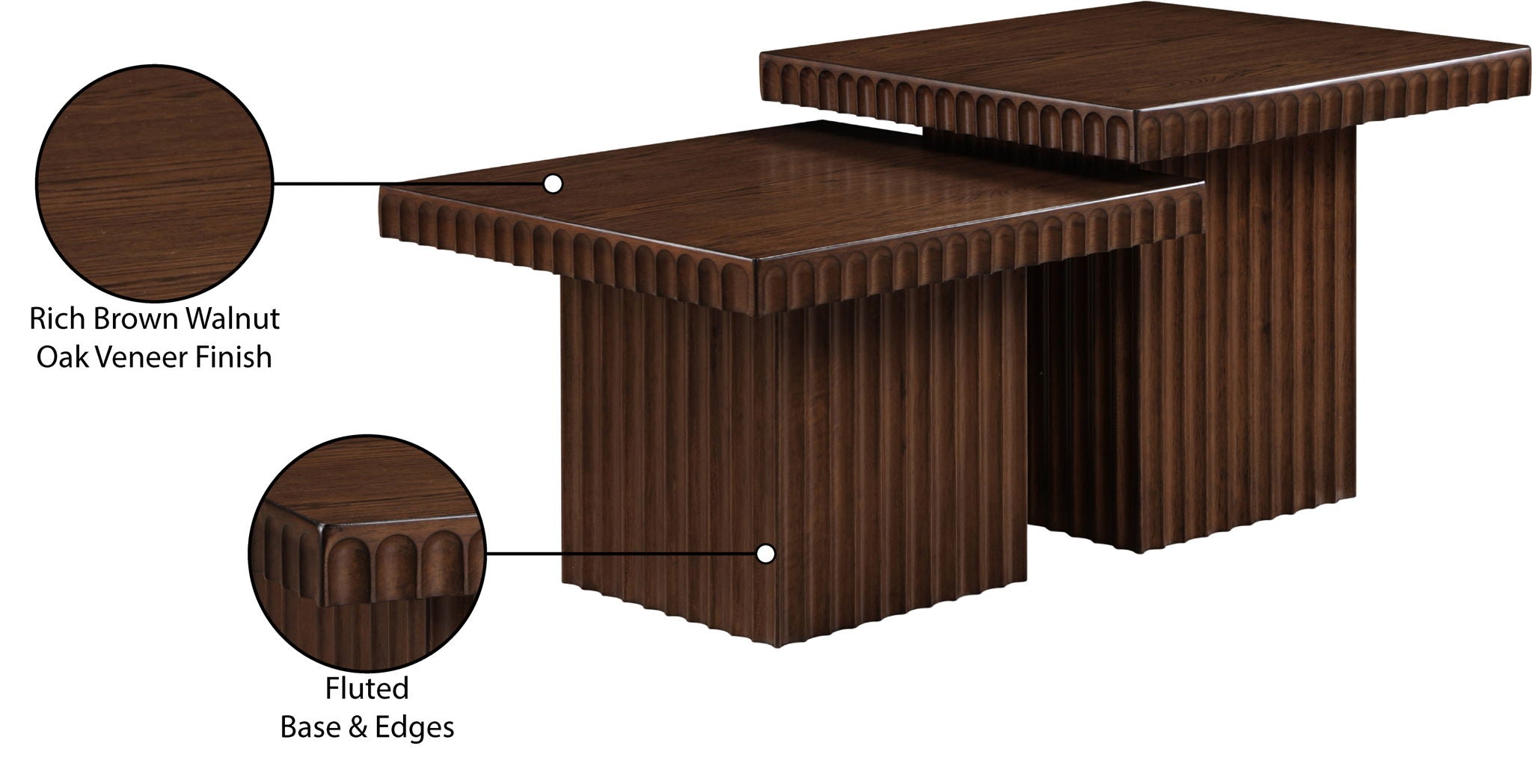 Spencer - 18" Oak Veneer 2 Piece Coffee Table