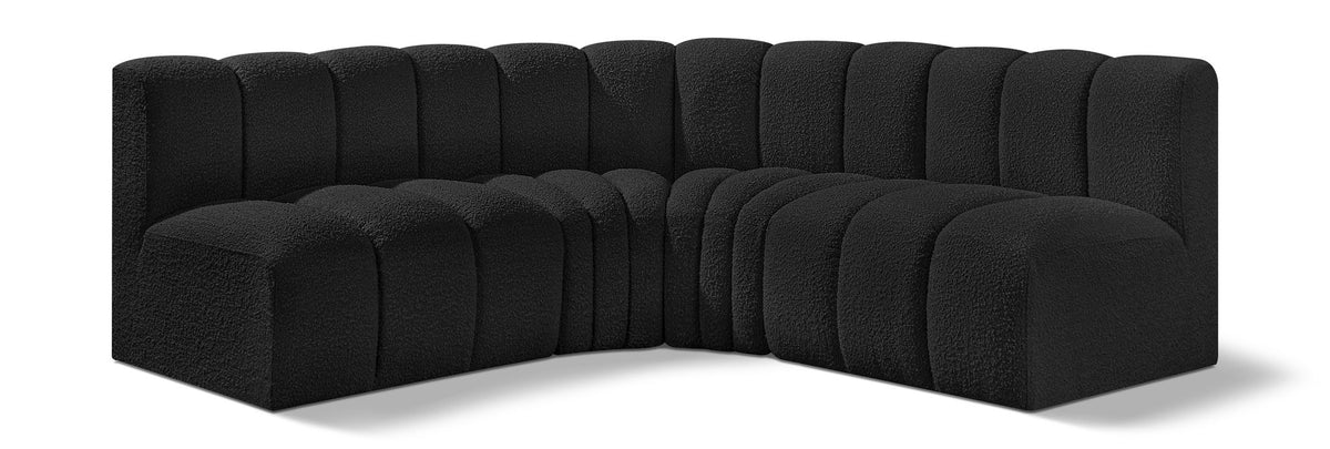 Arc - Boucle Fabric 4 Piece Corner Modular Sofa
