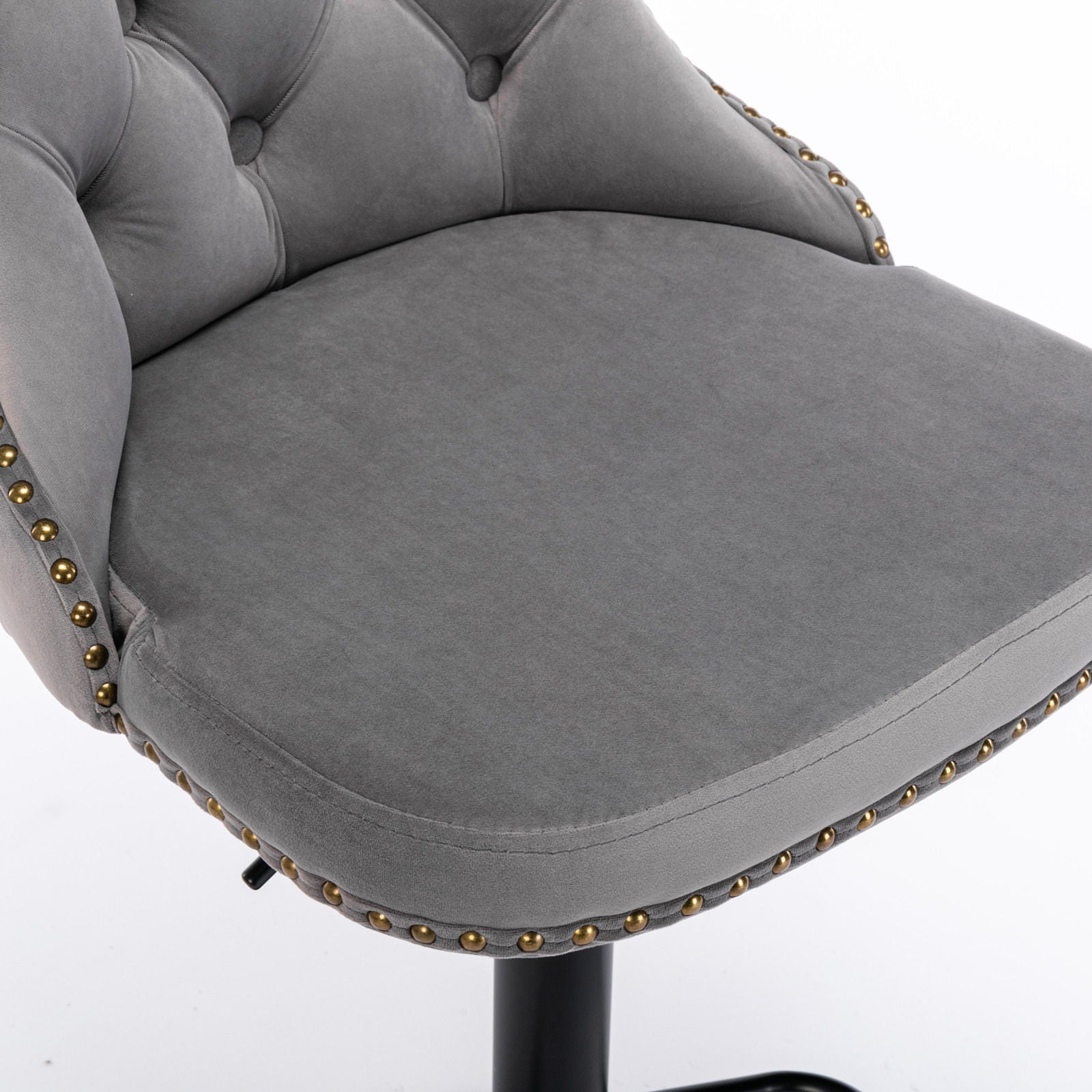 Swivel Barstools Adjusatble Seat Height, Modern Upholstered Bar Stools With Backs Comfortable Tufted For Home Pub And Kitchen Island (Set of 2)