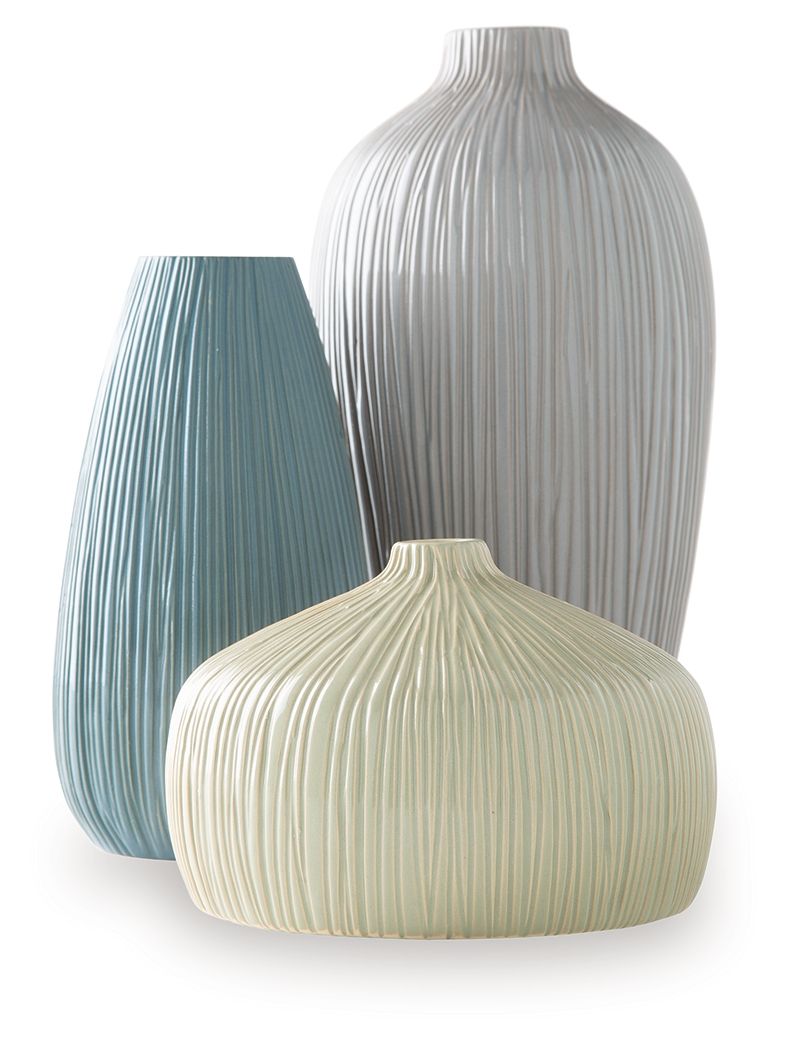 Eiderman - Vase Set (Set of 3) - Gray / Blue / Green