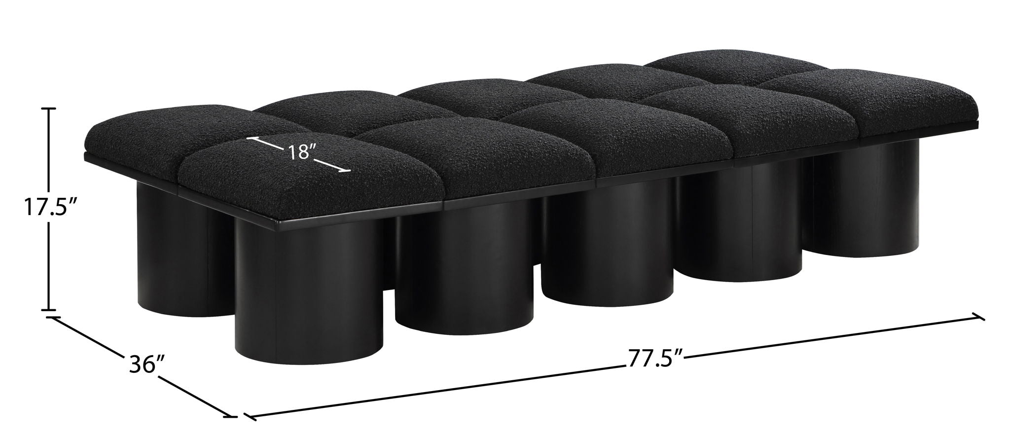 Pavilion - 10 Piece Modular Bench With Black Base