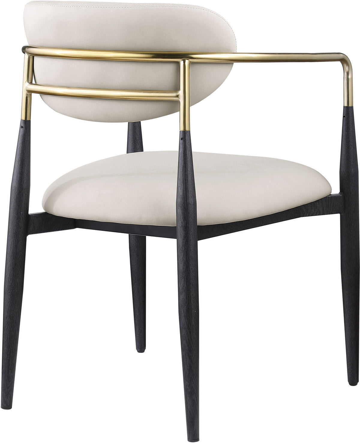 Ronda - Vegan Leather Upholstered Dining Arm Chair - Black Legs
