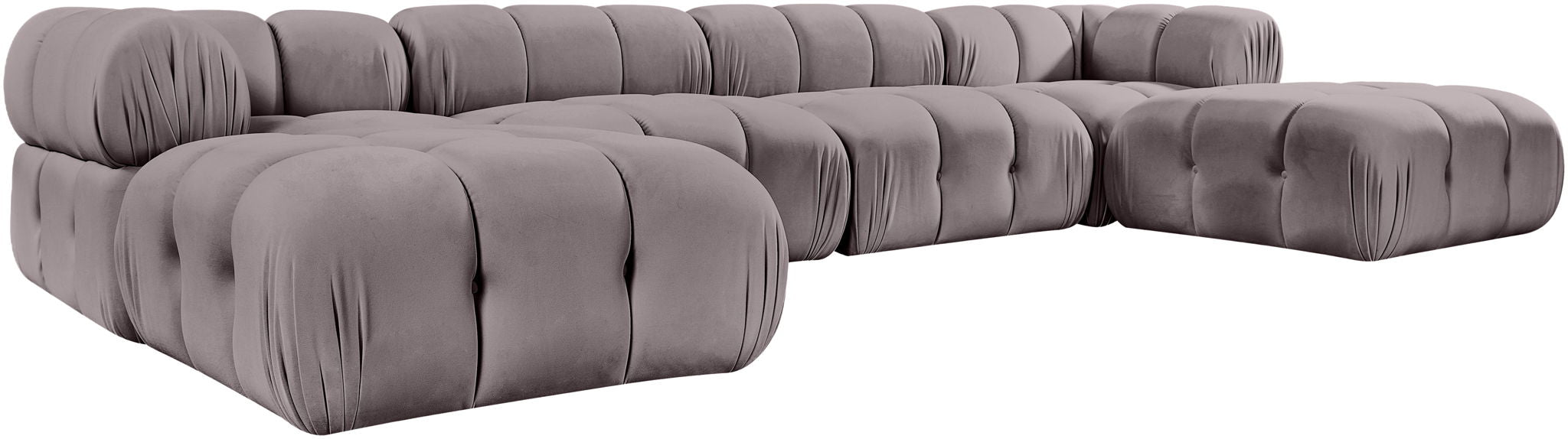 Orin - Velvet 6 Piece Modular Double Chaise Sectional