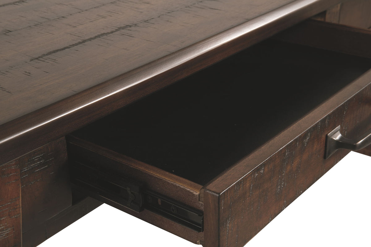 Baldridge - Home Office Large Leg Desk - Rustic Brown