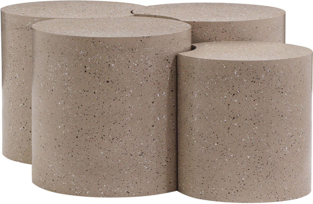 Dimple - 20" 4 Piece Modular Coffee Table - Terazzo Finish