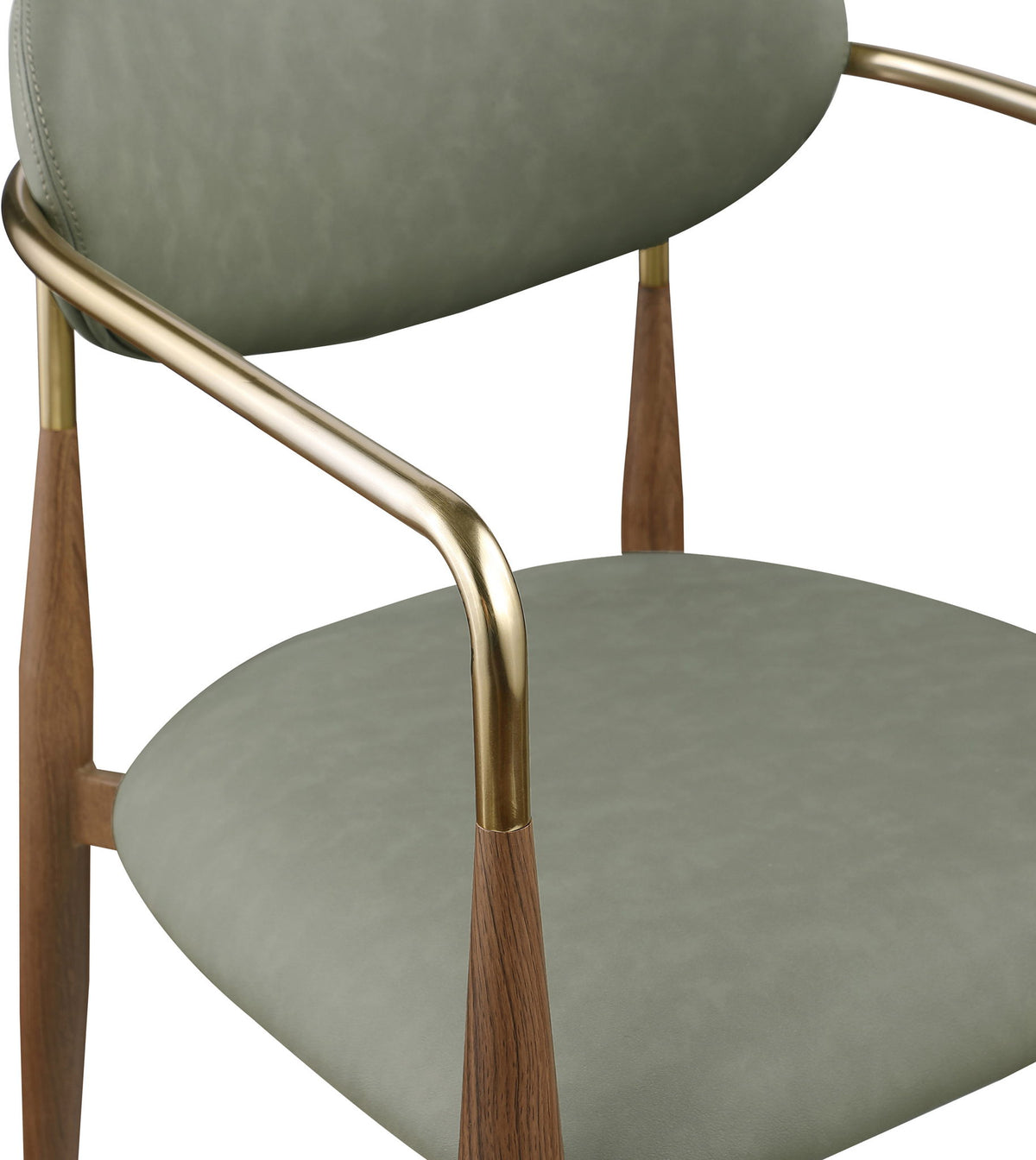 Ronda - Vegan Leather Upholstered Dining Arm Chair - Walnut Legs