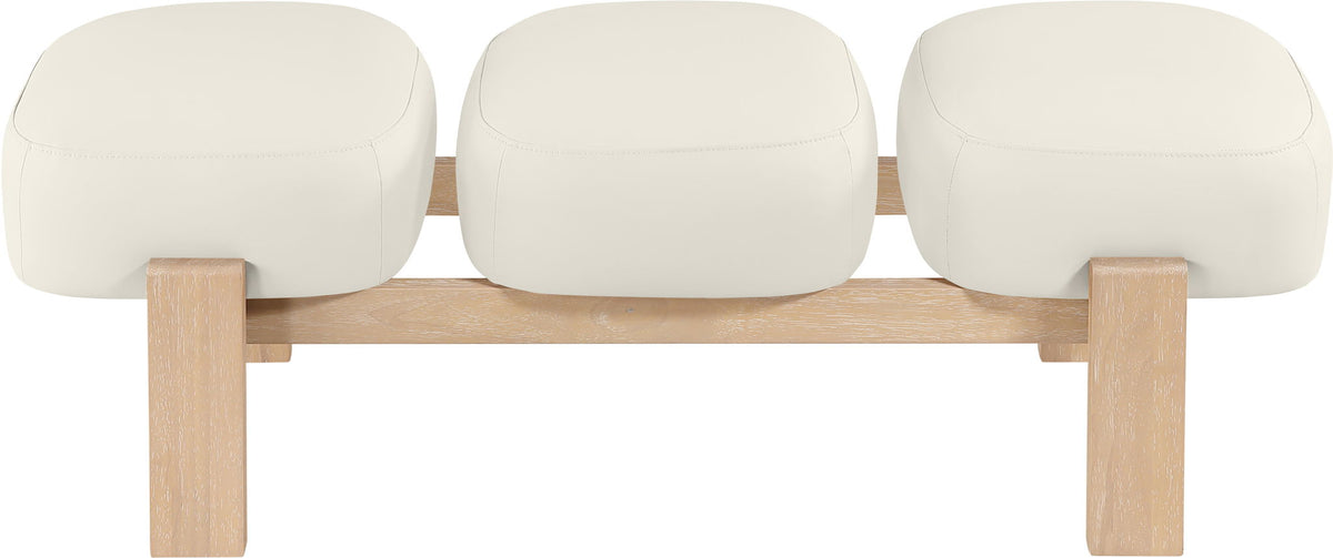 Woodcrest - Vegan Leather Upholstered Bench - Painted Natural Base
