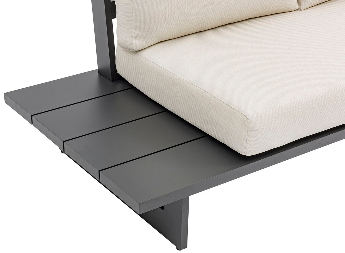 Maldives - Water Resistant Outdoor Patio Sectional With Gray Frame - Cream