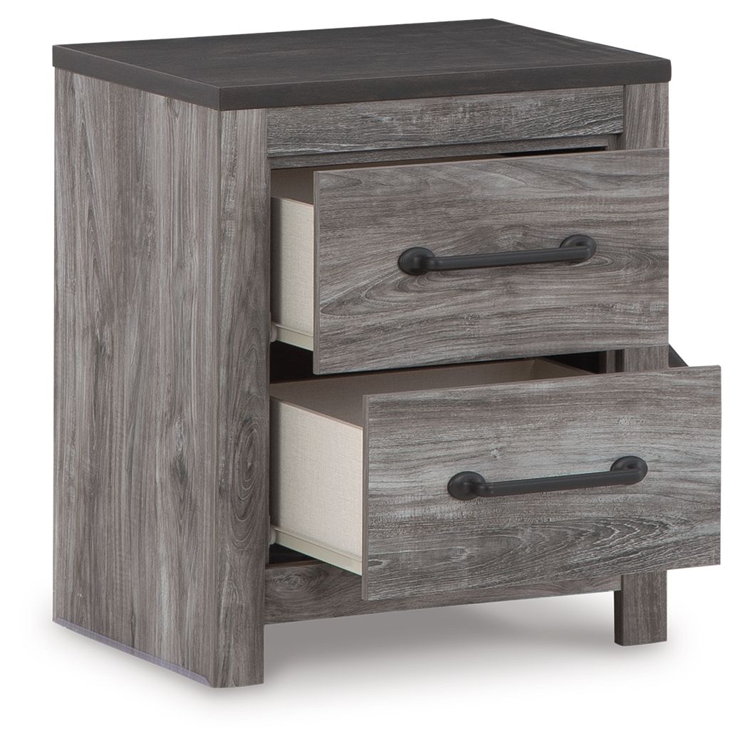 Bronyan - Two Drawer Night Stand - Dark Gray