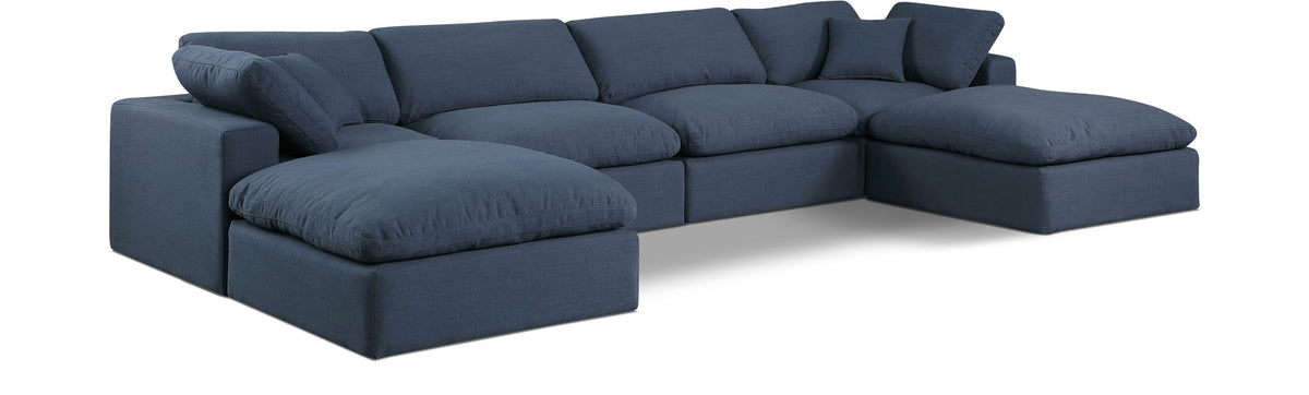 Comfy - 6 Piece Linen Modular Double Chaise Sectional
