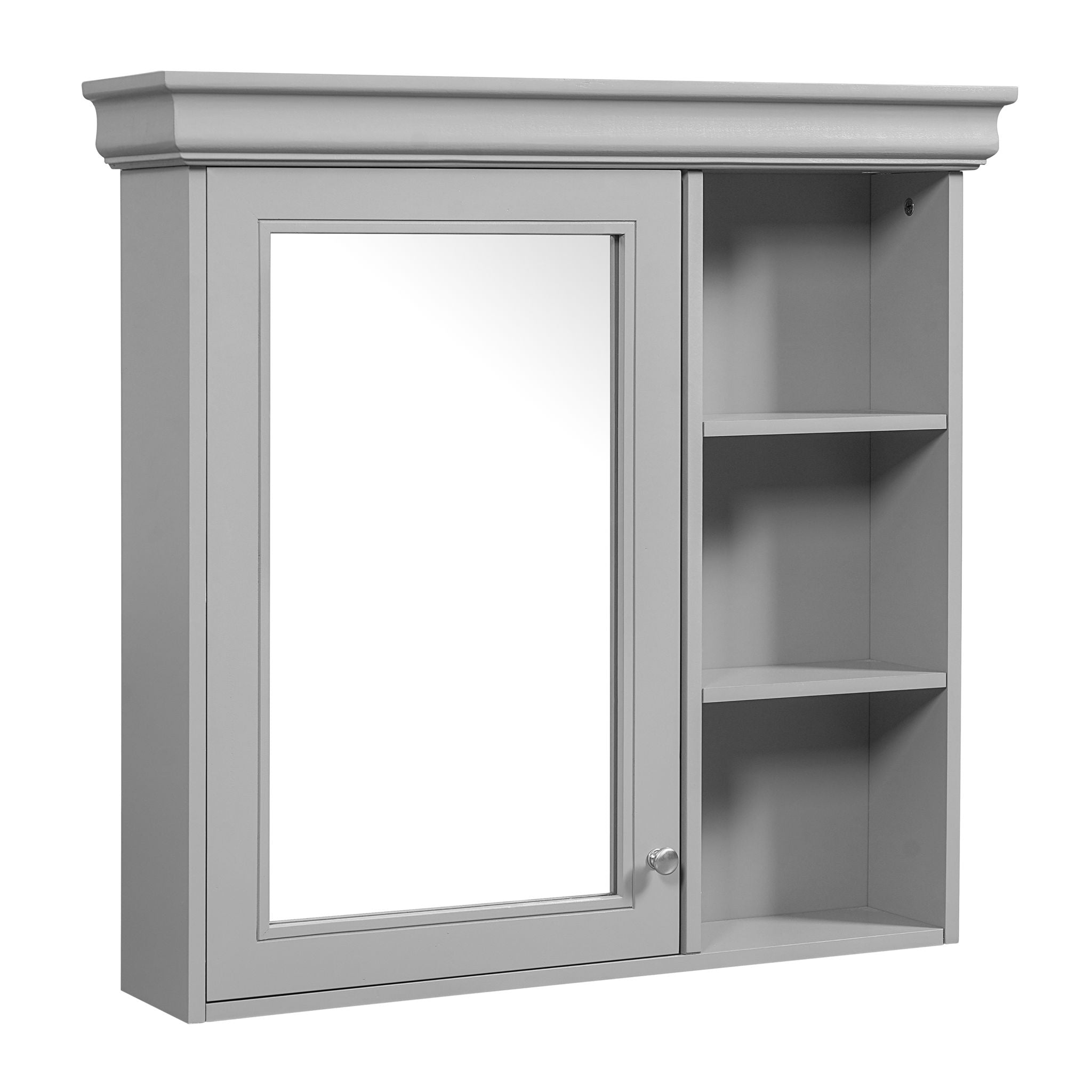 Wall Mounted Bathroom Medicine Cabinet With Mirror And Adjustable Storage With Soft Close Hinges