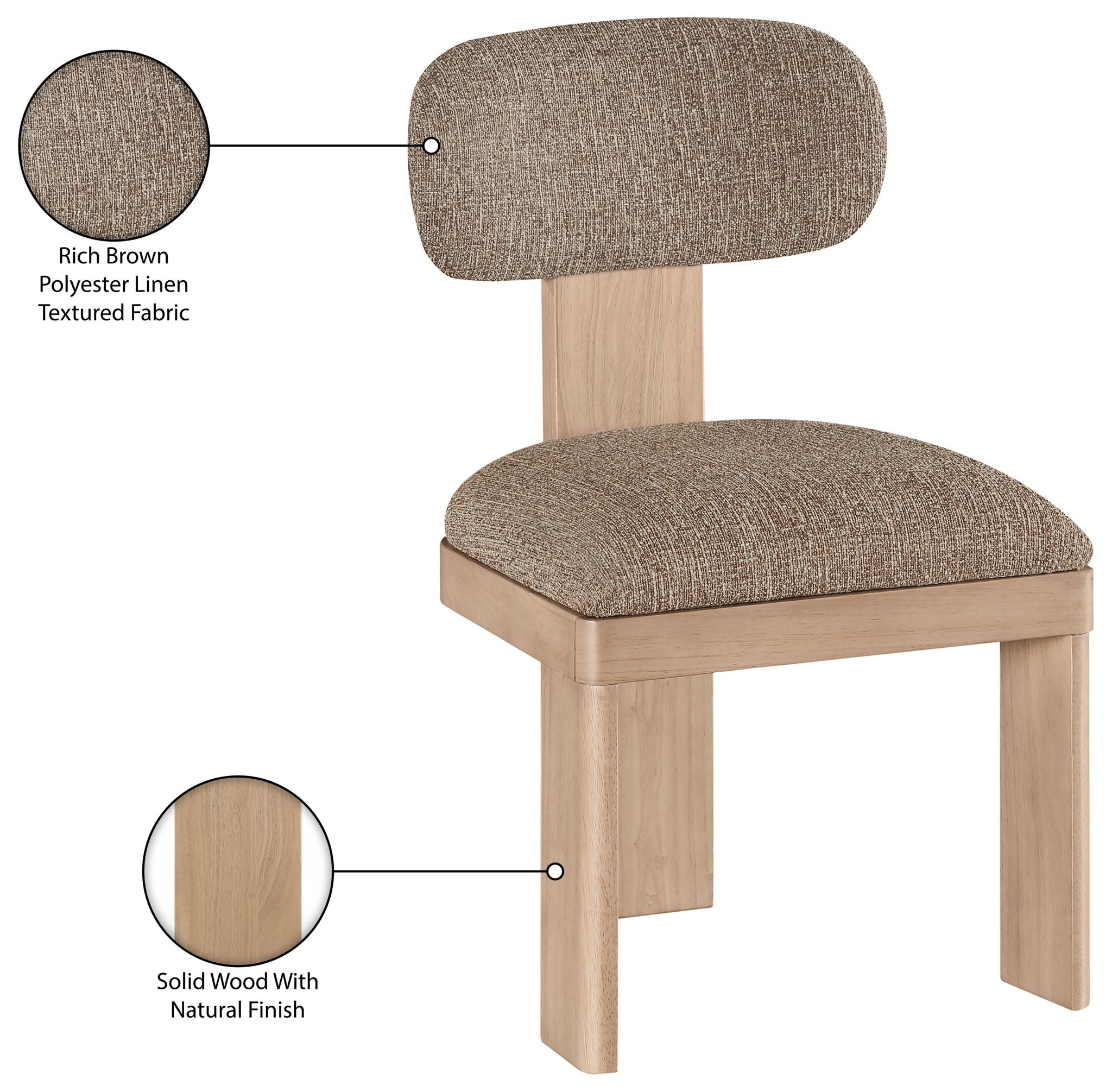 Timbra - Linen Textured Fabric Upholstered Dining Chair (Set of 2) - Natural Base