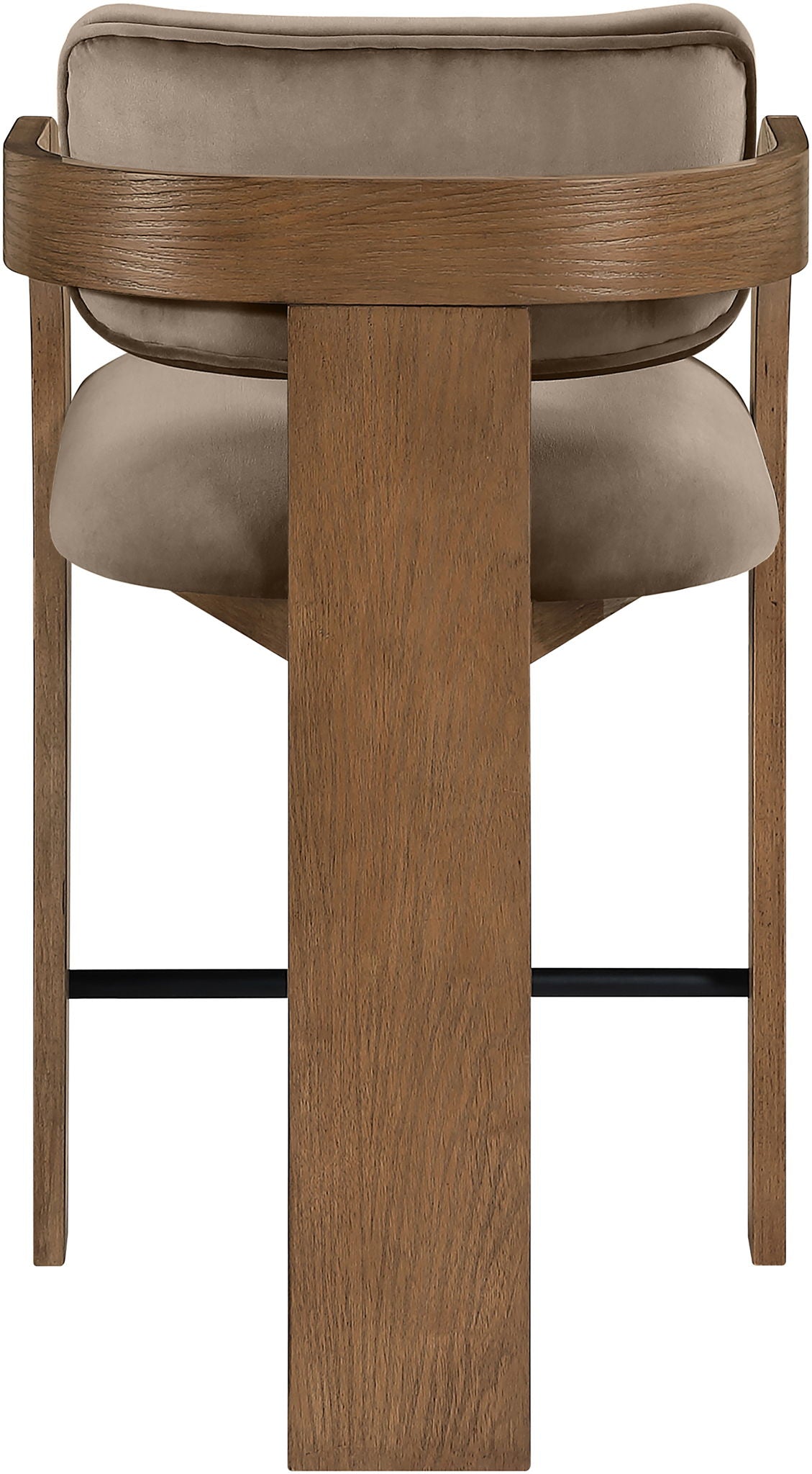 Cedra - Velvet Performance Fabric Upholstered Counter Stool - Brown Frame