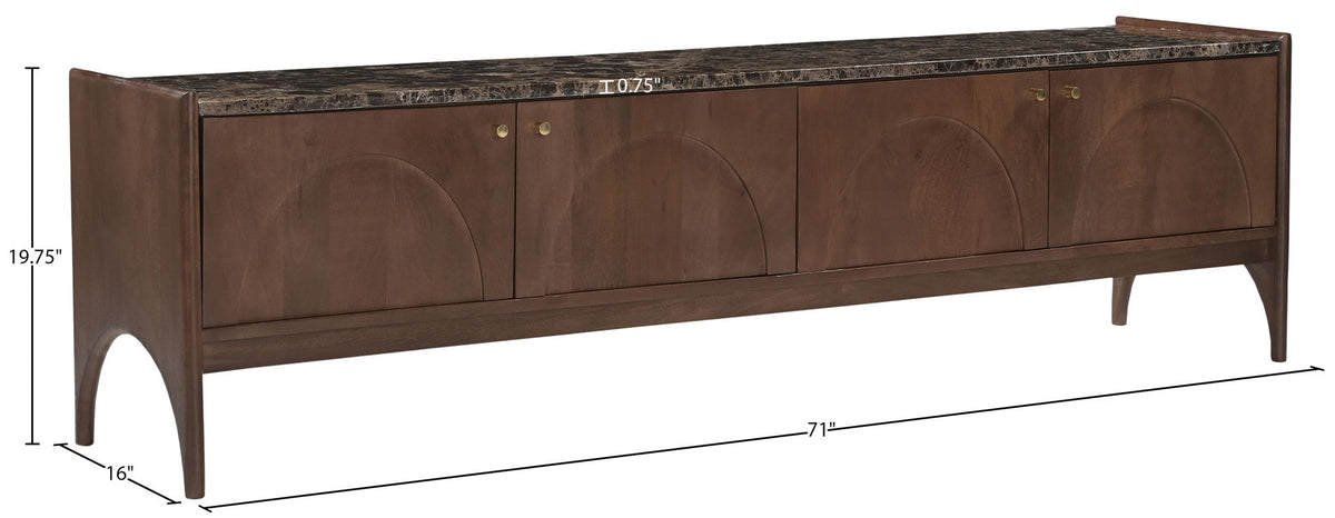 Veya - 71" Genuine Marble And Mango Wood Media Console