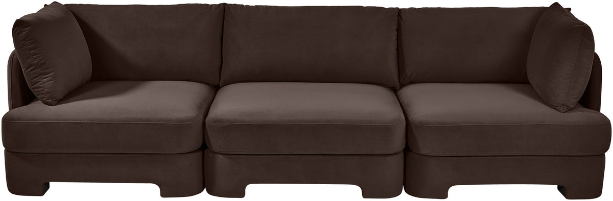 Hammond - Velvet Performance Fabric Upholstered 3 Piece Sofa
