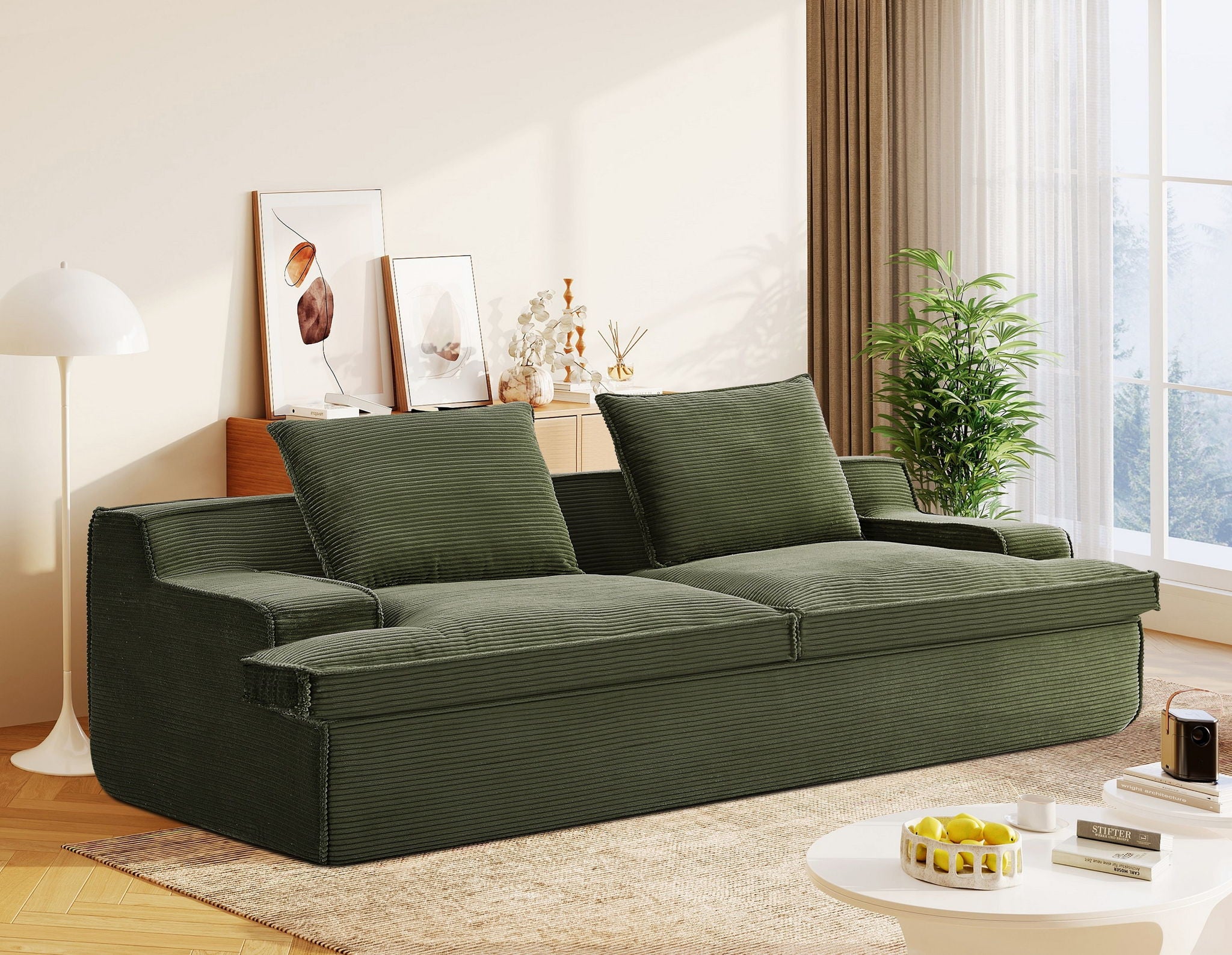 Nimbus - Oversized Full Foam 4 Seater Couch For Living Room Upholstered In Soft, Wide Armrests