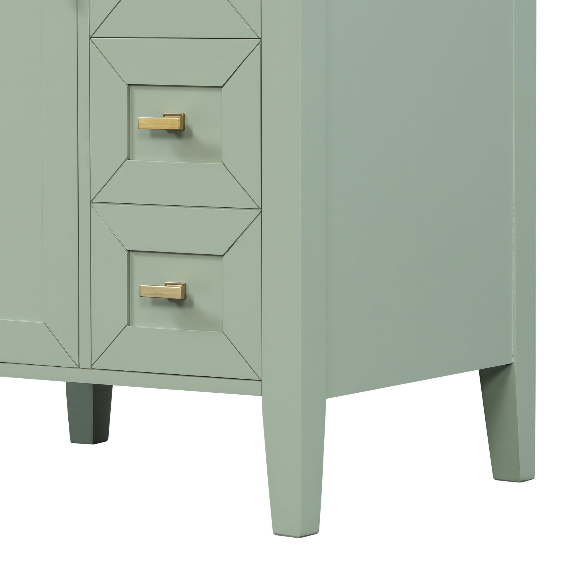 Bathroom Vanity With Sink, 3 Drawers & Cabinet With 2 Tier Door Storage Rack, Soft Close Doors & Drawers