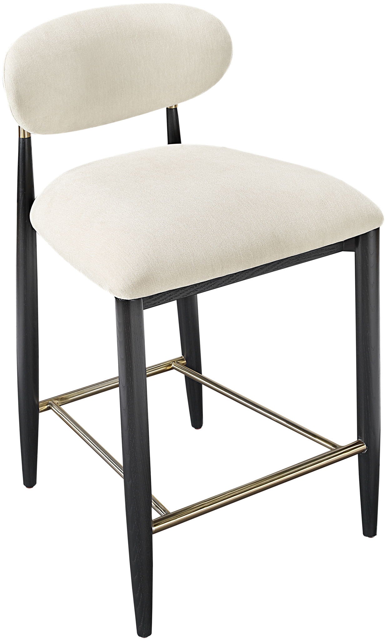Riccio - Fabric Stool - Black Frame