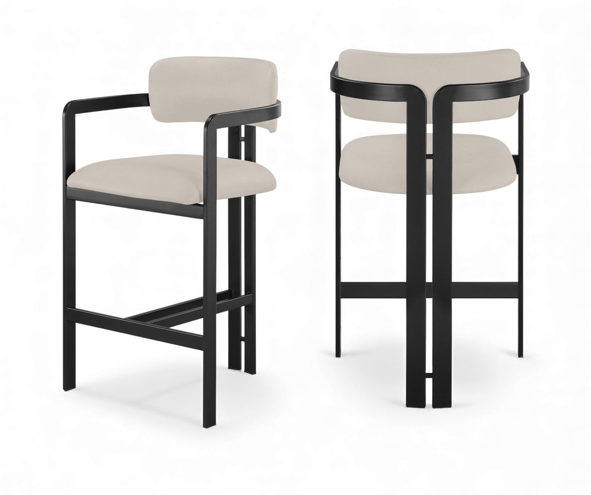 Aurum - Vegan Leather Upholstered Counter Stool - Taupe