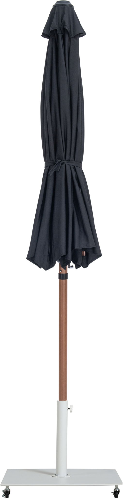 Fiji - Aluminum Patio Umbrella With Square White And Teak Base