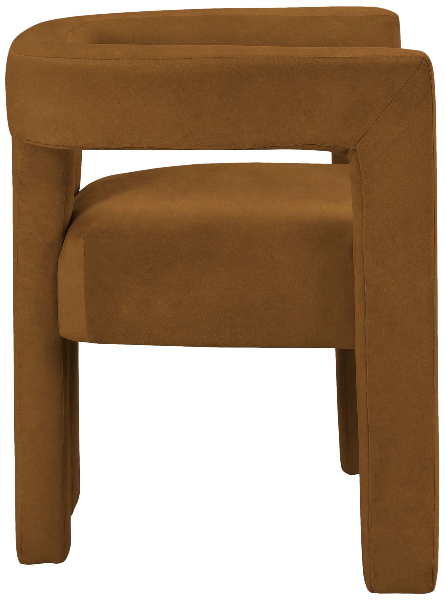 Athena - Velvet Dining Chair - Saddle