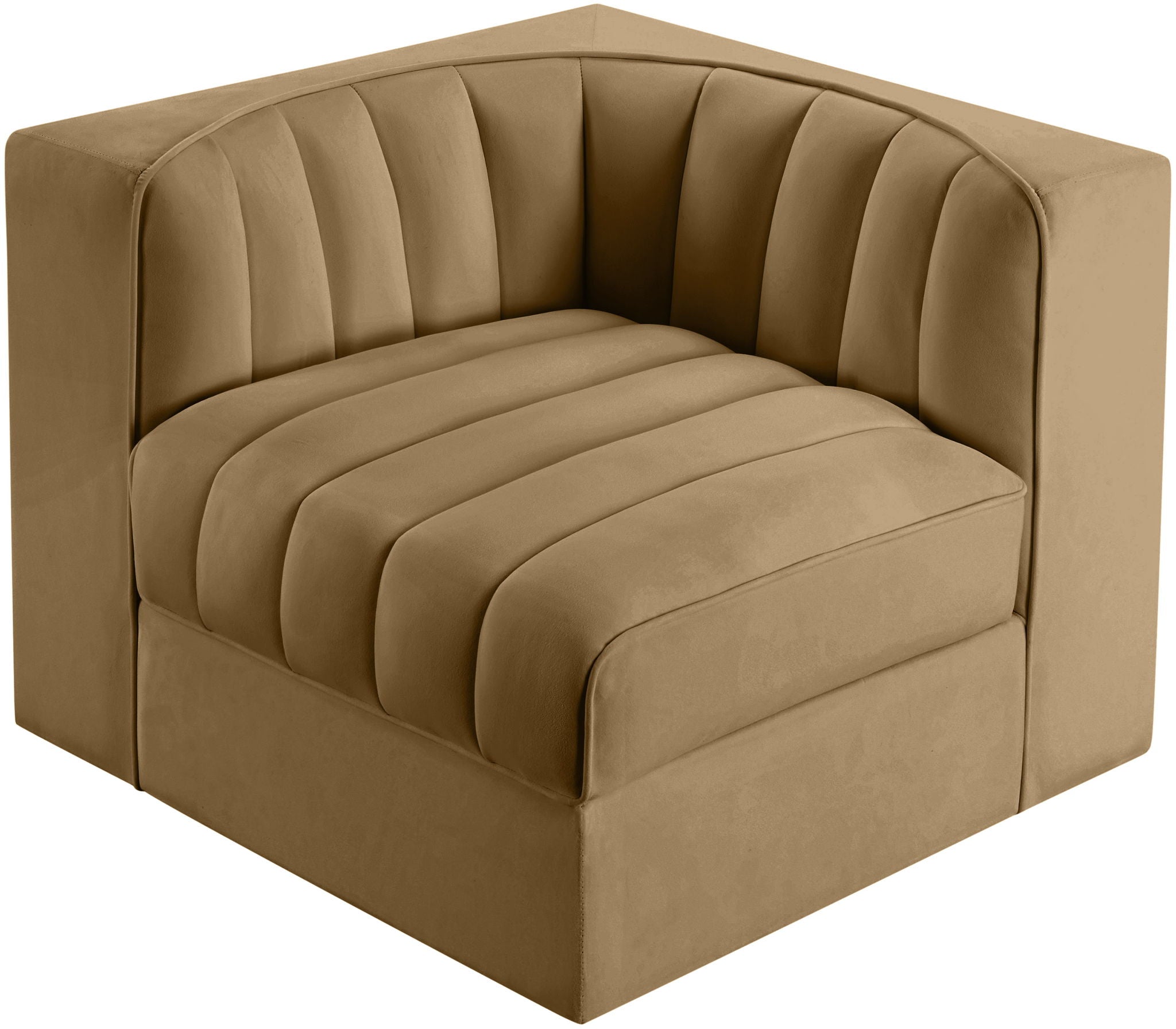 Rummi - Velvet Performance Fabric Upholstered Modular Corner Chair