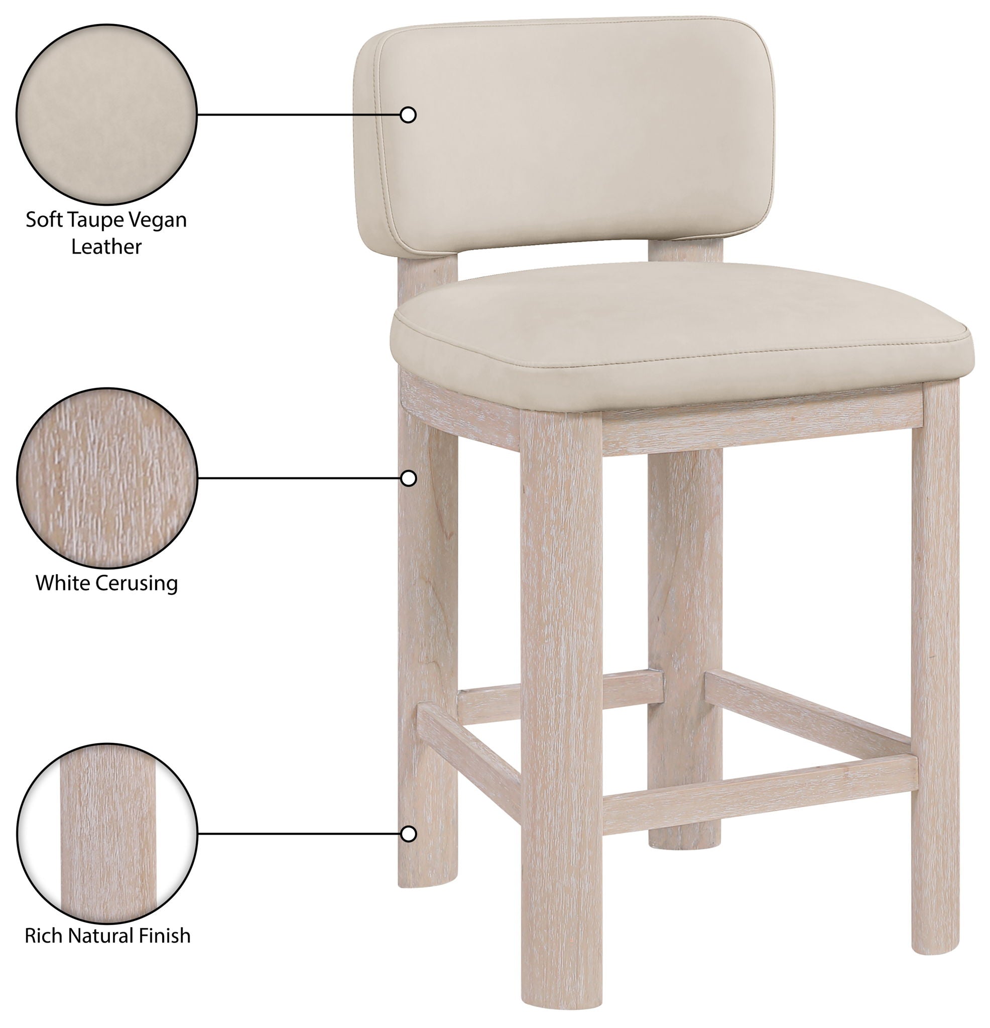 Paloma - Faux Leather Upholstered Counter Stool (Set of 2)
