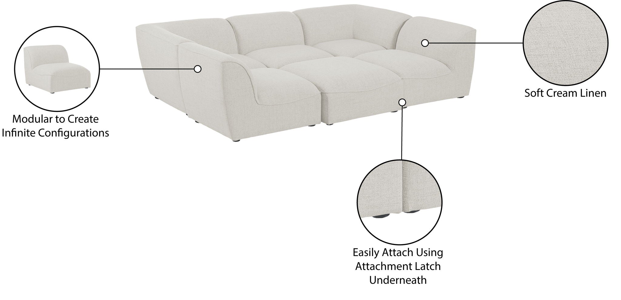 Miramar - 6 Piece Modular Sectional