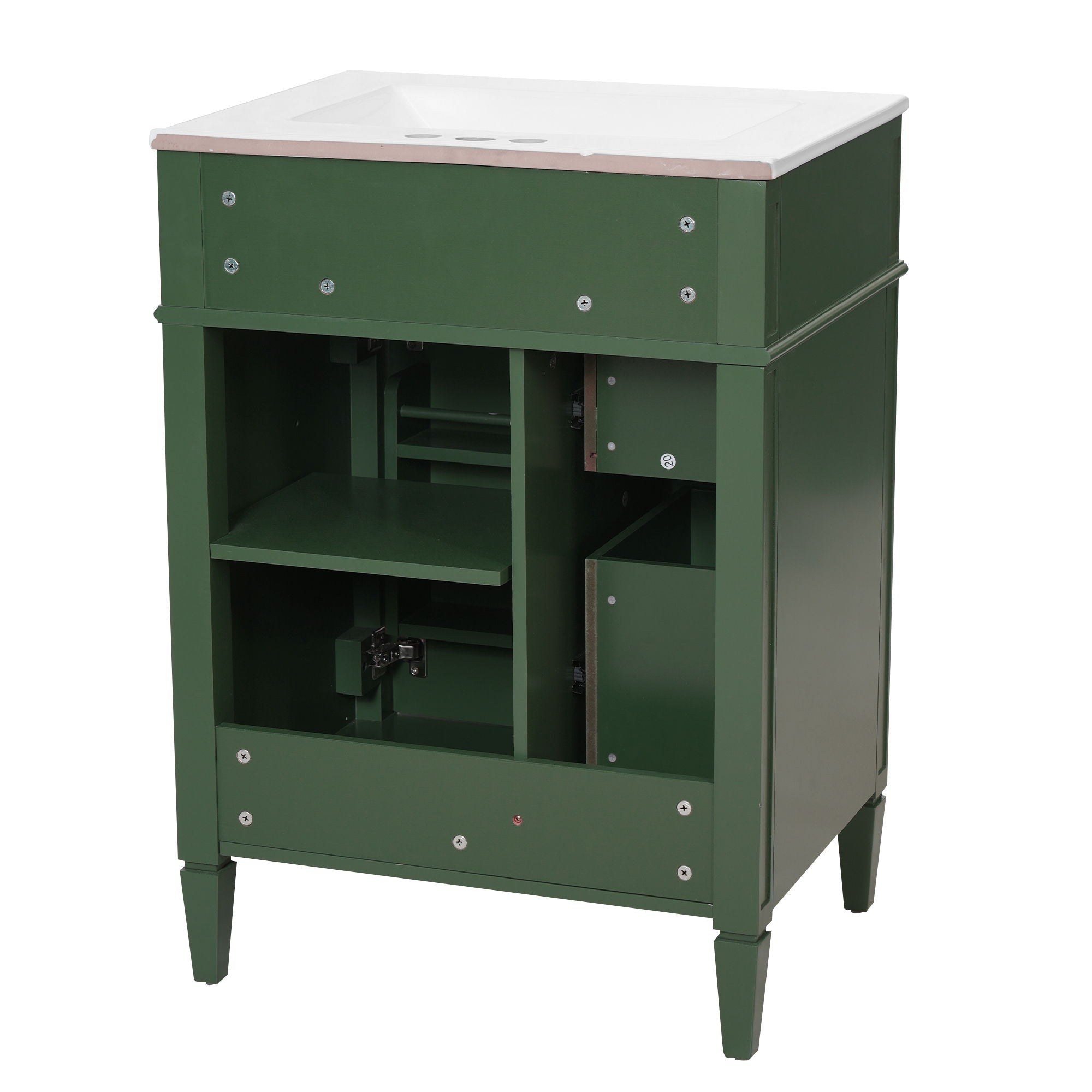 Bathroom Vanity With Top Sink, Storage Cabinet With 2 Drawers And Tip-Out Drawer