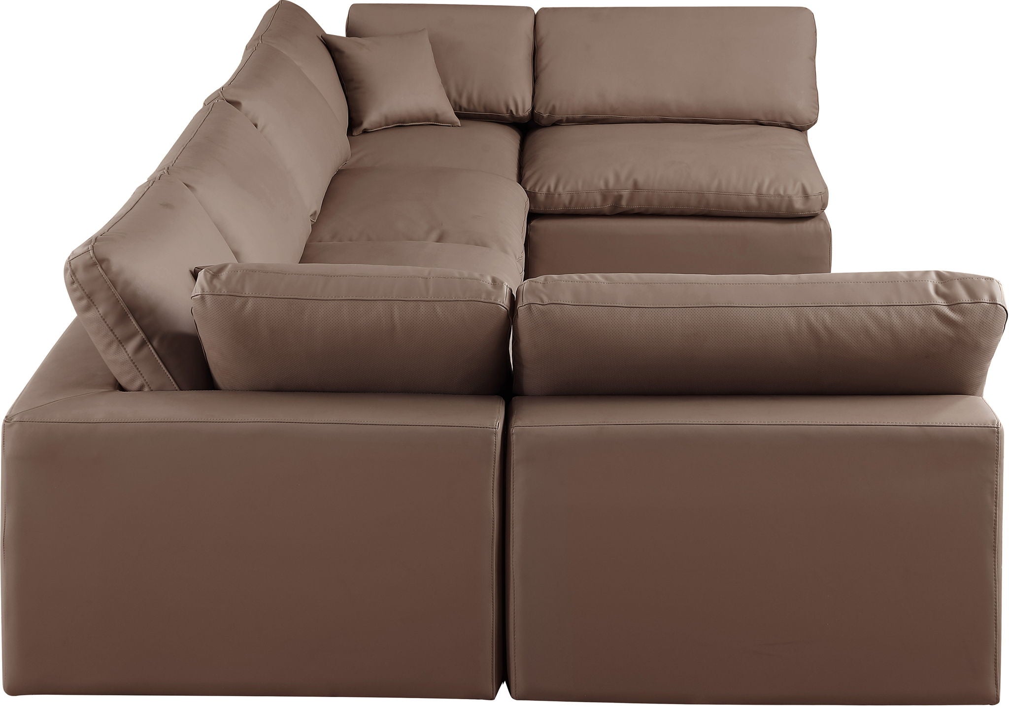 Comfy - 6 Piece Faux Leather Modular Armless Sectional