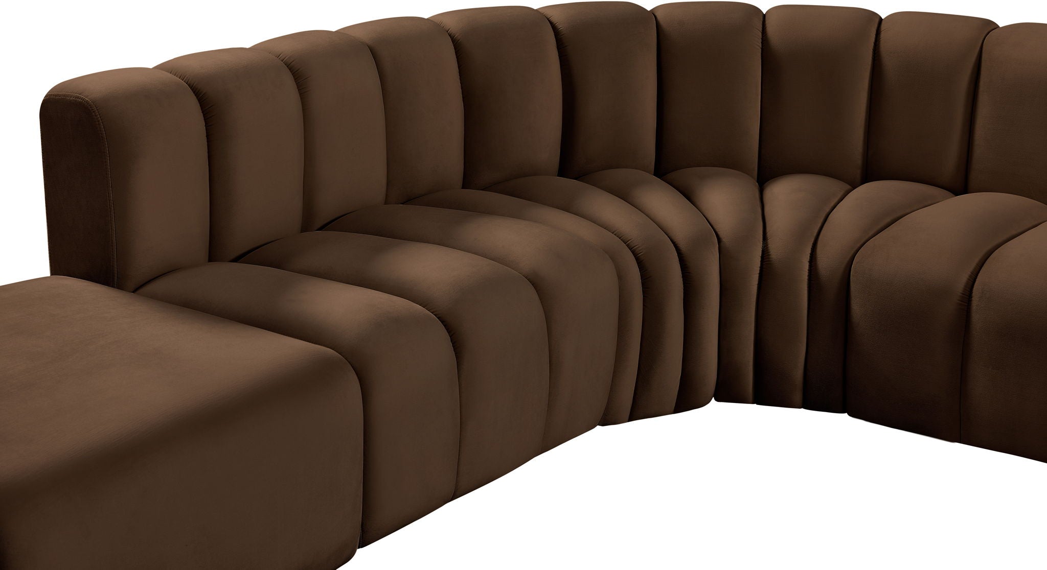 Arc - Velvet 5 Piece Corner Modular Sofa