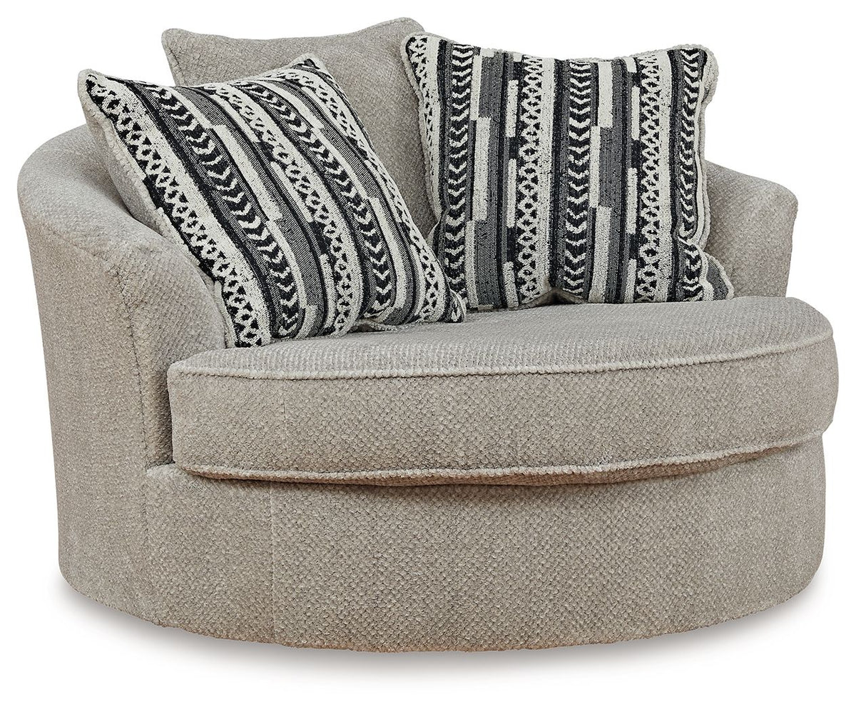 Calnita - Oversized Swivel Accent Chair - Sisal