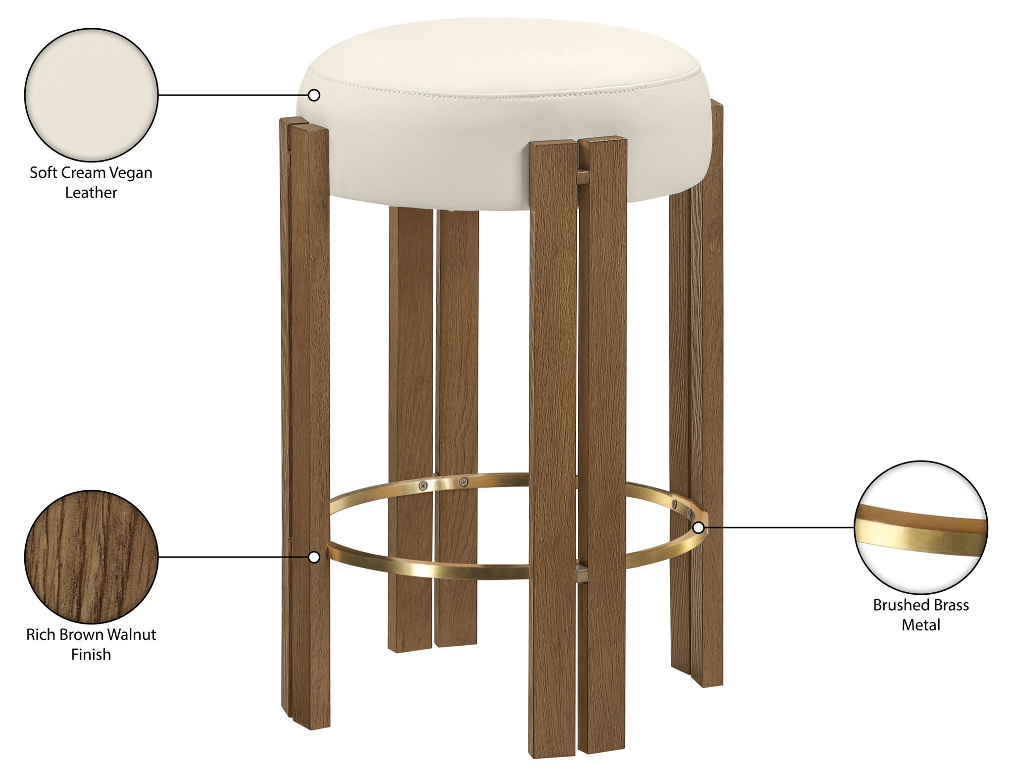 Harrison - Vegan Leather Counter Stool