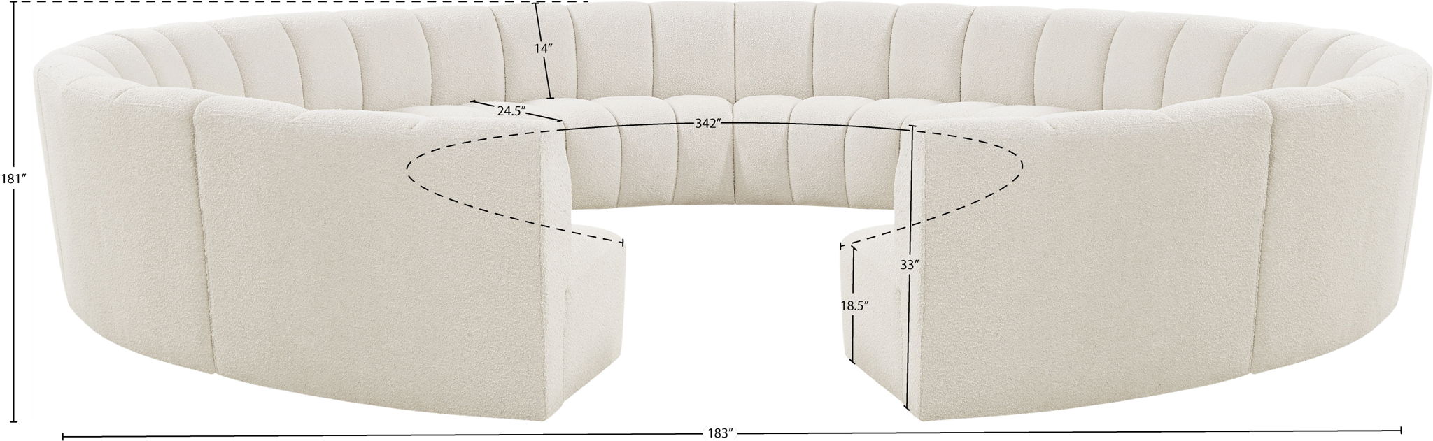 Infinity - 12 Piece Boucle Modular Sectional