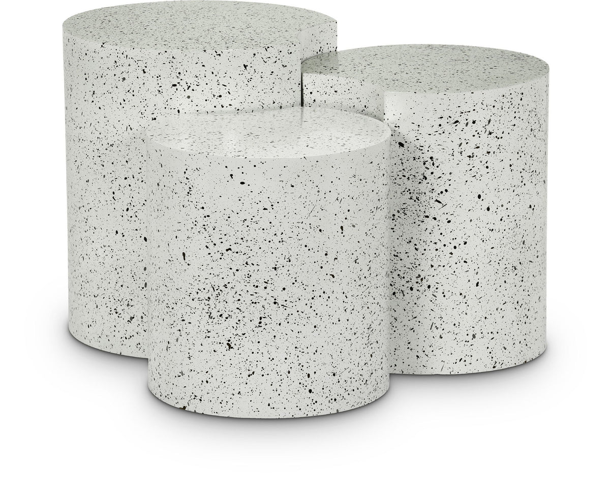 Dimple - 20" 3 Piece Modular End Table - Terazzo Finish