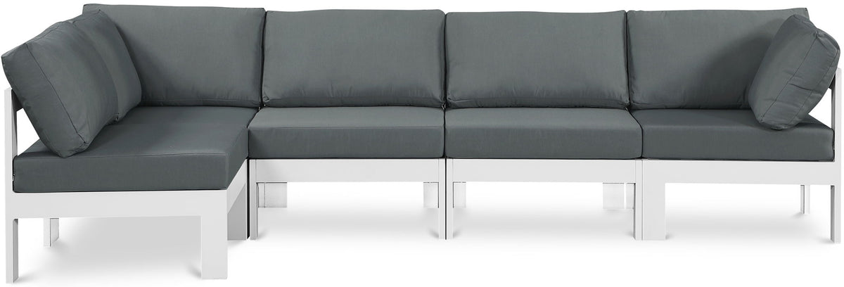 Nizuc - Outdoor Patio 4 Piece Modular Sectional With White Frame