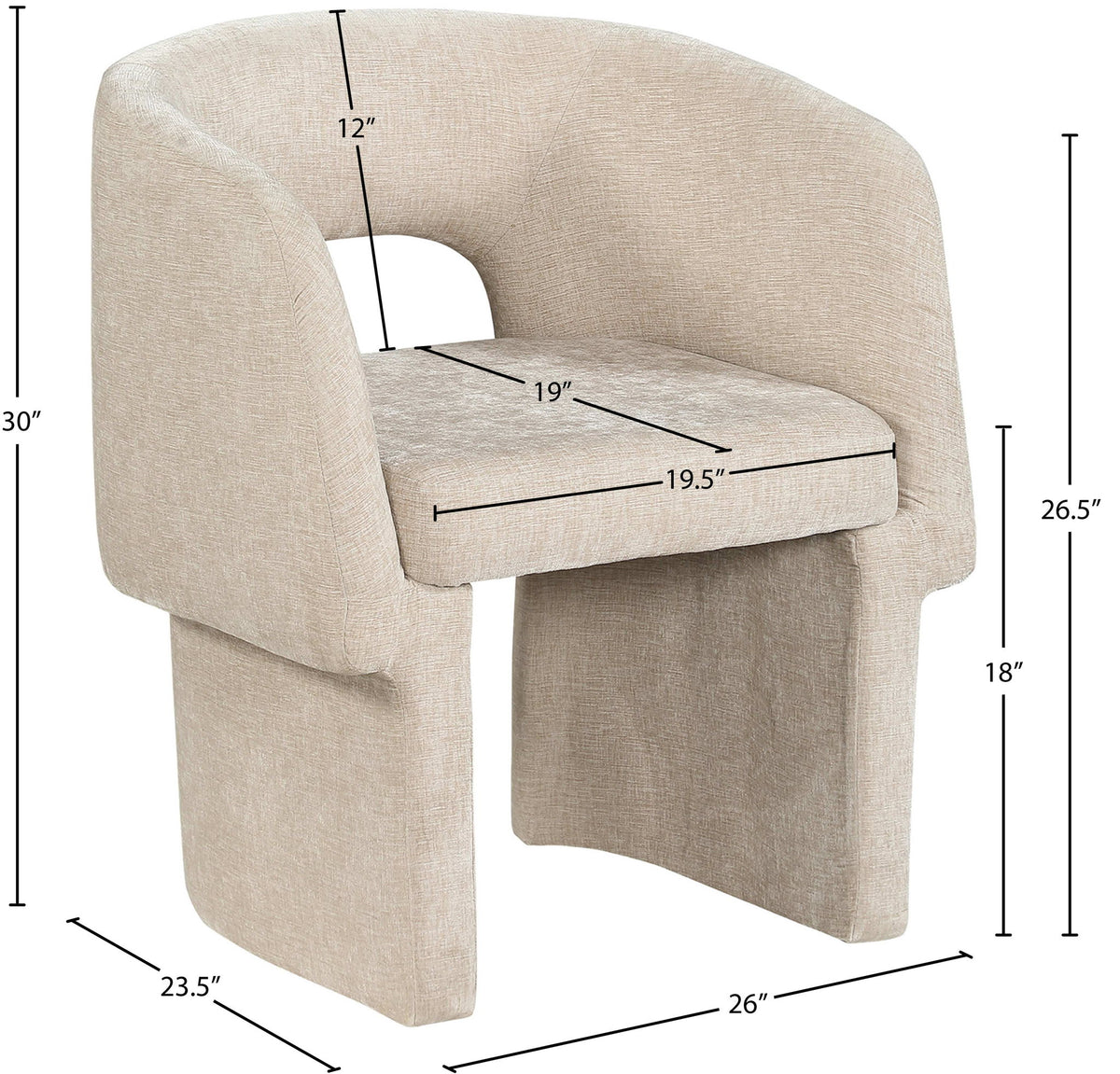 Emmet - Chenille Dining Chair / Accent Chair