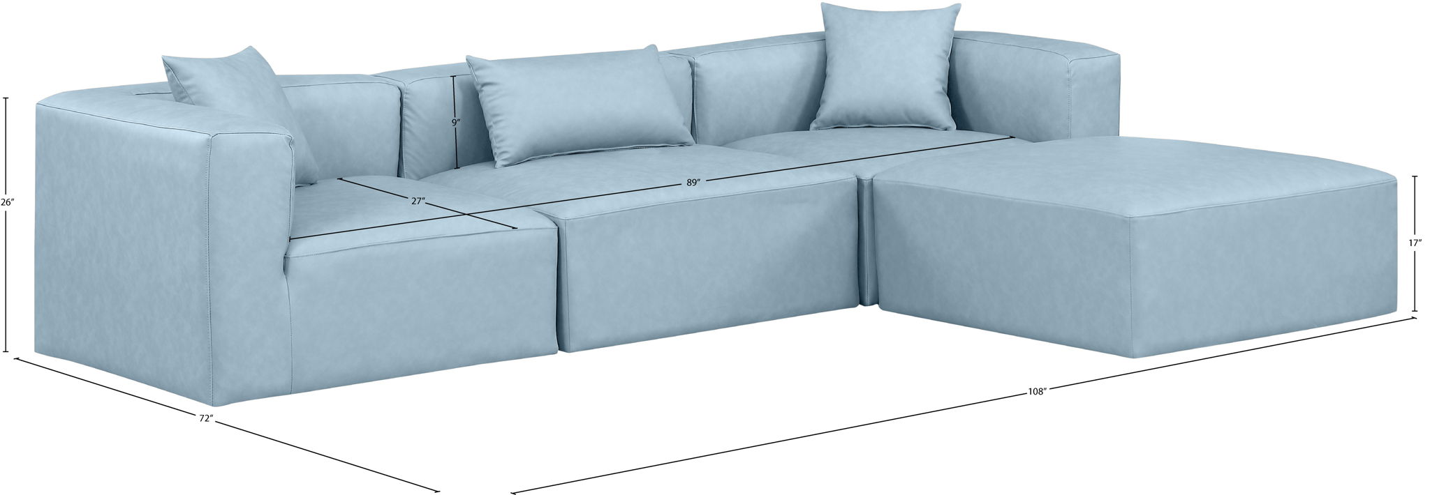 Cube - 4 Piece Modular Sectional With Chaise