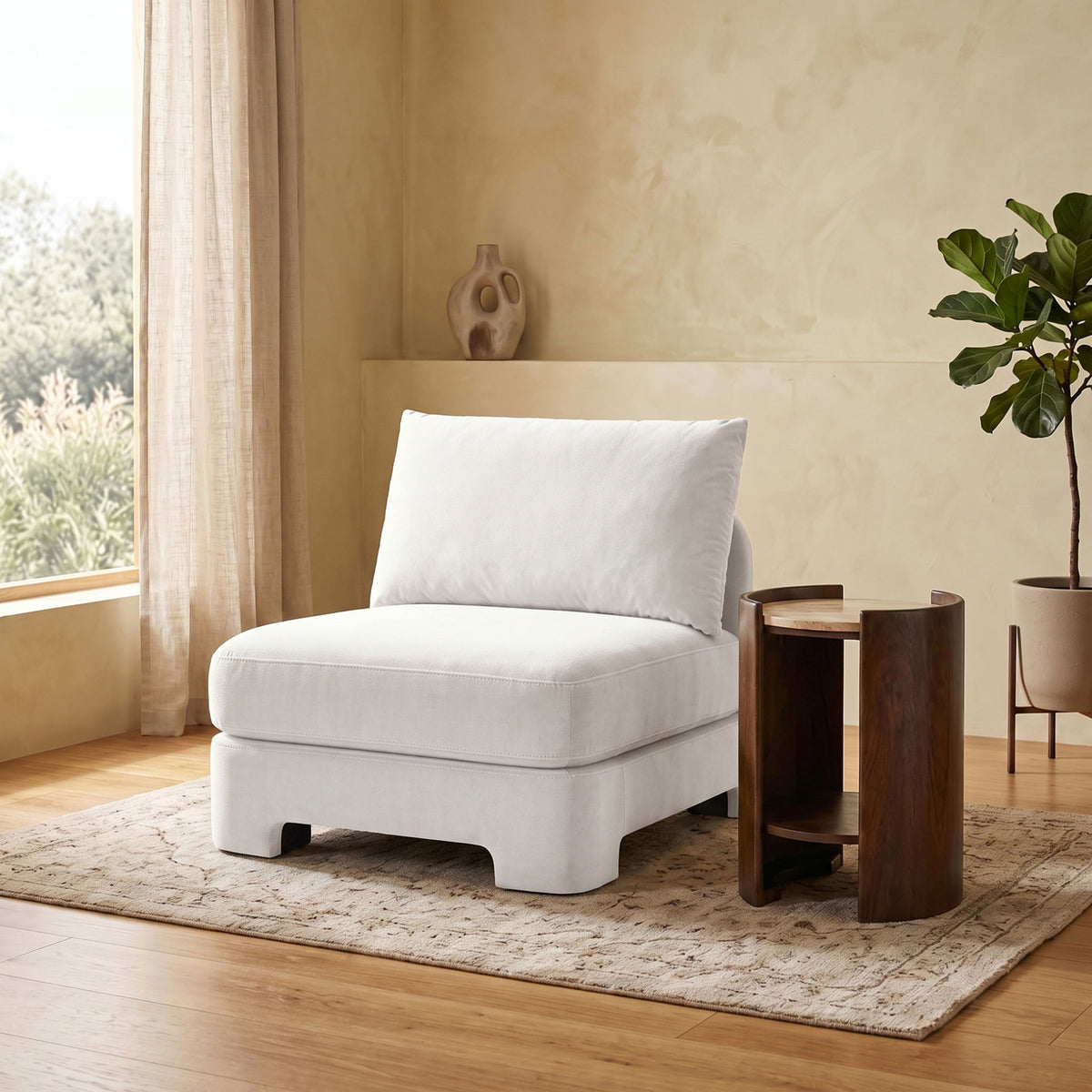 Hammond - Velvet Performance Fabric Upholstered Armless Chair