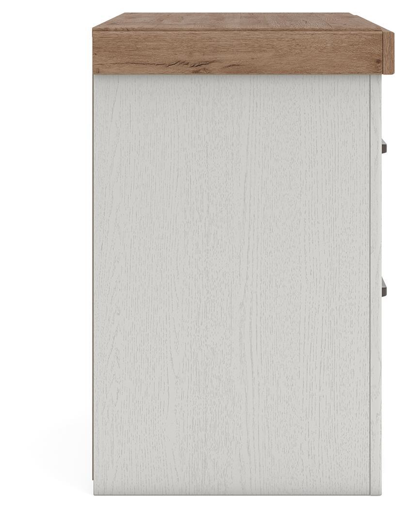 Savonport - Two Drawer Night Stand - White / Brown