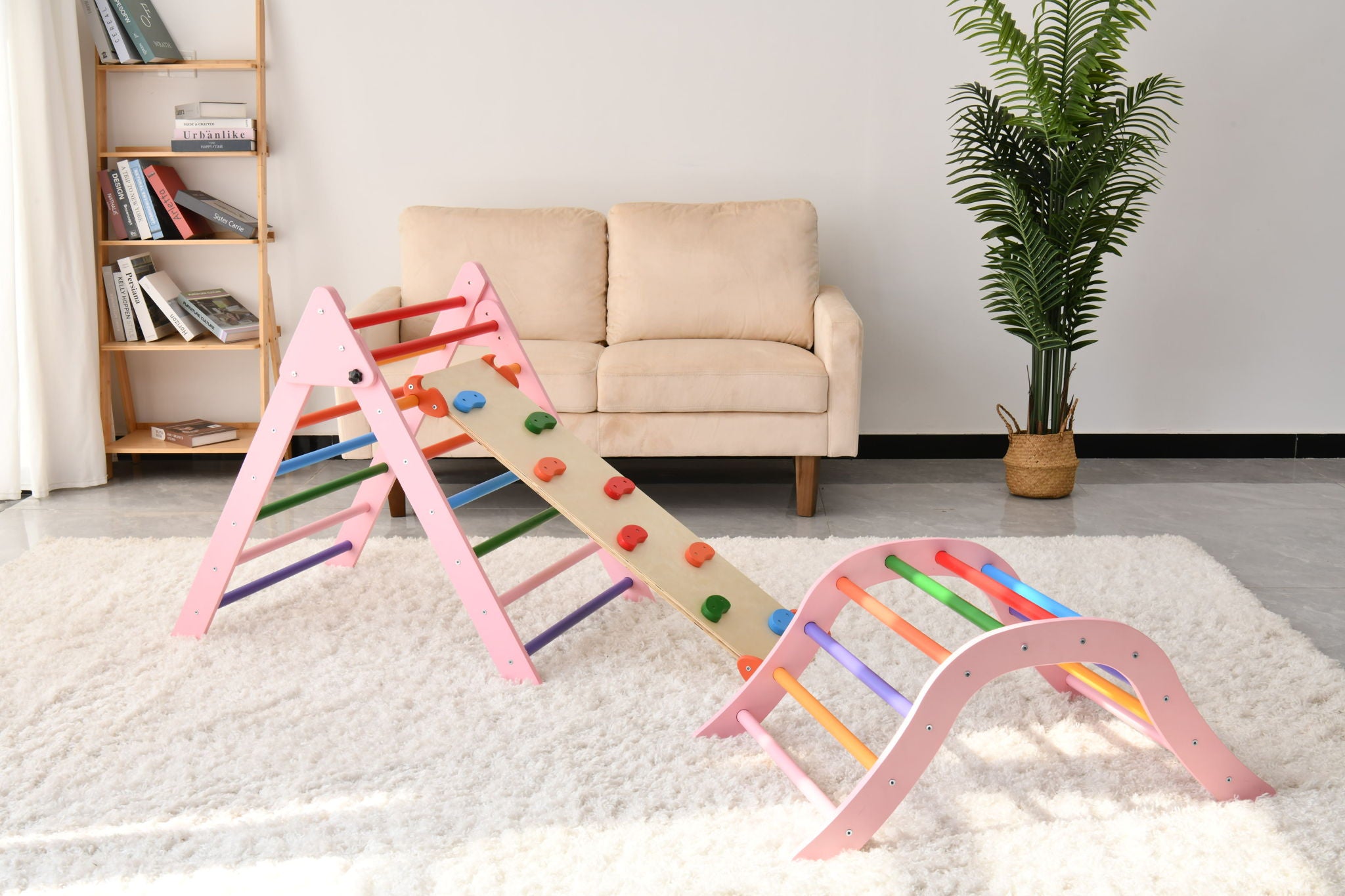 Gardenia - Pikler Triangle Set, Montessori Toddler Climbing Toys, 2 Piece