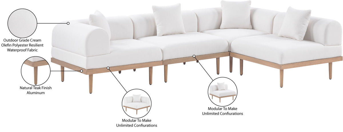 Laguna - 4 Piece 106.5" Upholstered Outdoor Patio Modular Sectional