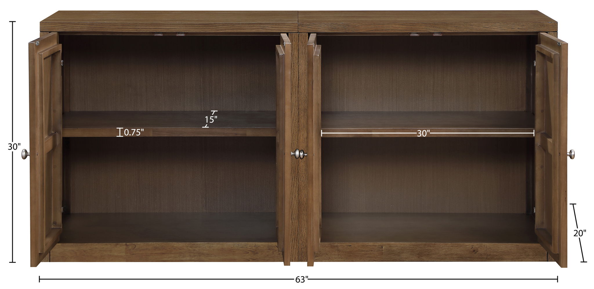 Vero - Solid Wood And Oak Venee Sideboard/Buffet