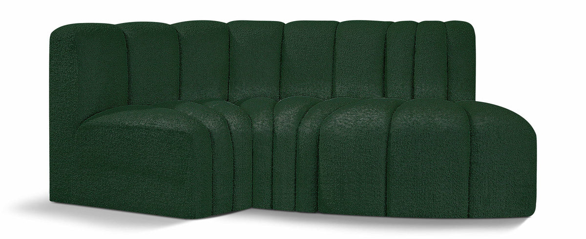 Arc - Boucle Fabric 3 Piece Modular L-Shaped Sofa