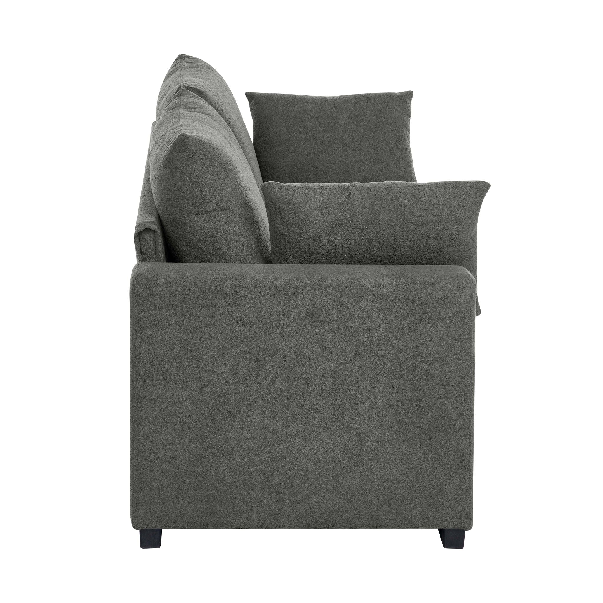 Upholstered Sofa With Toss Pillows - Dark Gray