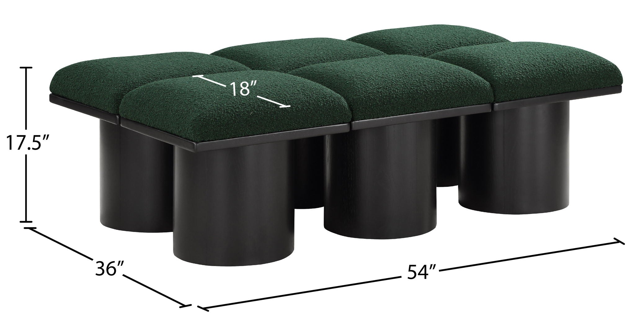 Pavilion - 6 Piece Modular Bench With Black Base
