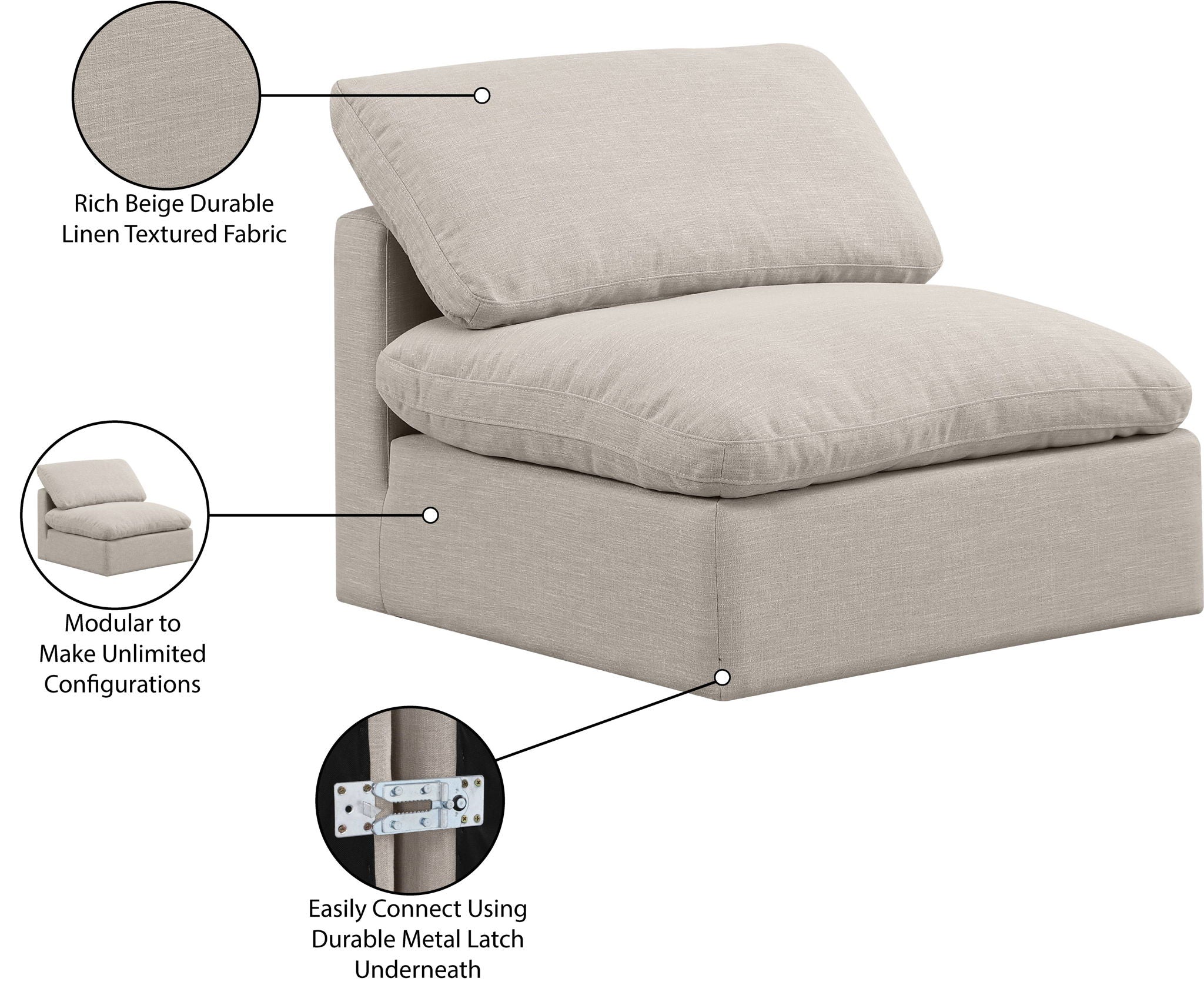 Indulge - Linen Armless Chair