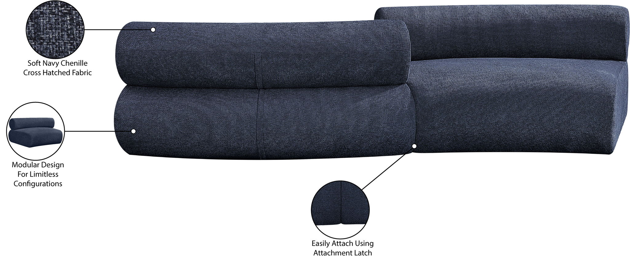 Bale - 2 Piece Curved Modular Sofa
